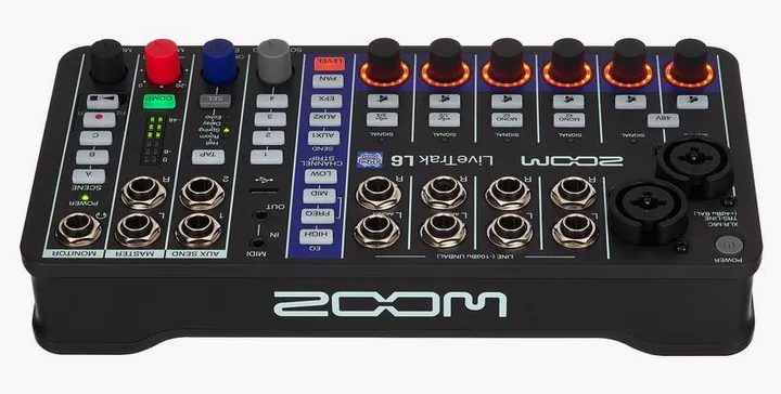 Zoom LiveTrak L-6, kotelo sivusta kuvattuna, kuva 4