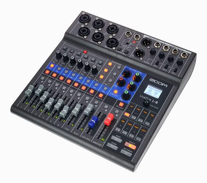 Zoom LiveTrak L-8 Bag Bundle, tasomittarit ja merkkivalot, kuva 2