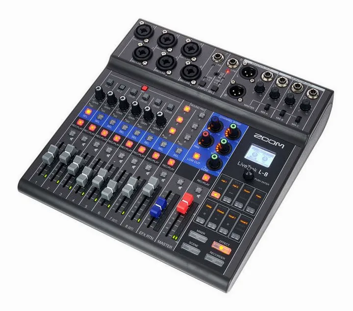 Zoom LiveTrak L-8 Mic Set, tulot etupuolella, kuva 2
