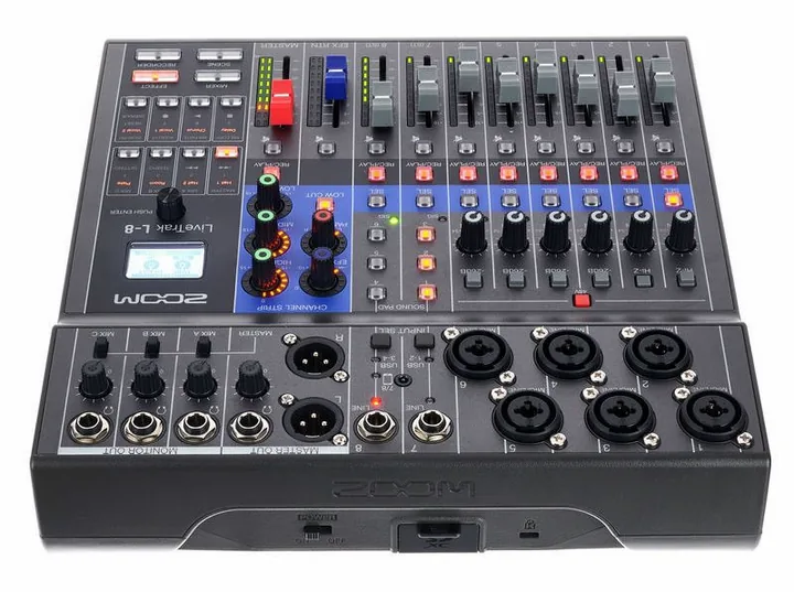 Zoom LiveTrak L-8 Mic Set, laitteen yläpinta, kuva 4