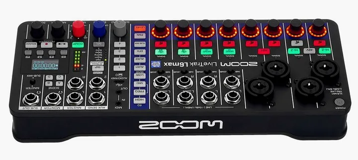 Zoom LiveTrak L6max, etupaneeli säätimineen, kuva 4