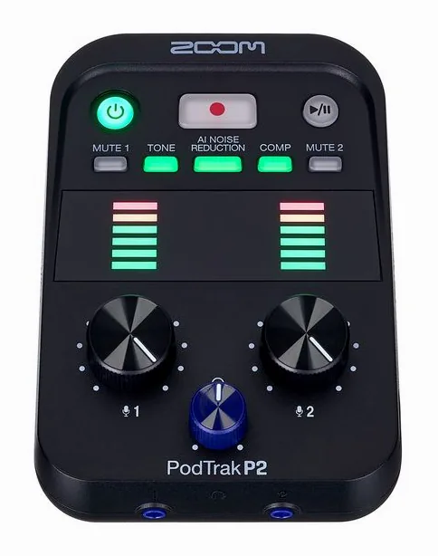 Zoom PodTrak P2, laitteen yläpinta, kuva 2