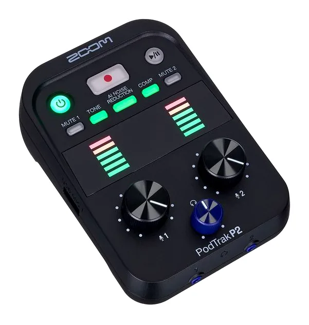 Zoom PodTrak P2, etupaneeli säätimineen, kuva 3