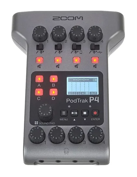 Zoom PodTrak P4, tasomittarit ja merkkivalot, kuva 2