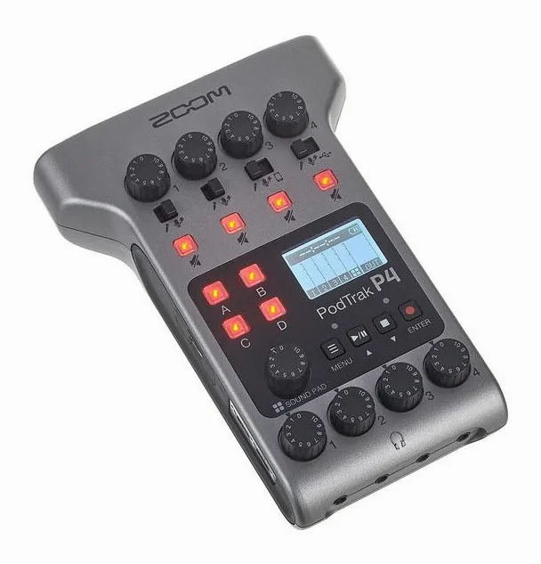 Zoom PodTrak P4, liitännät takana, kuva 3