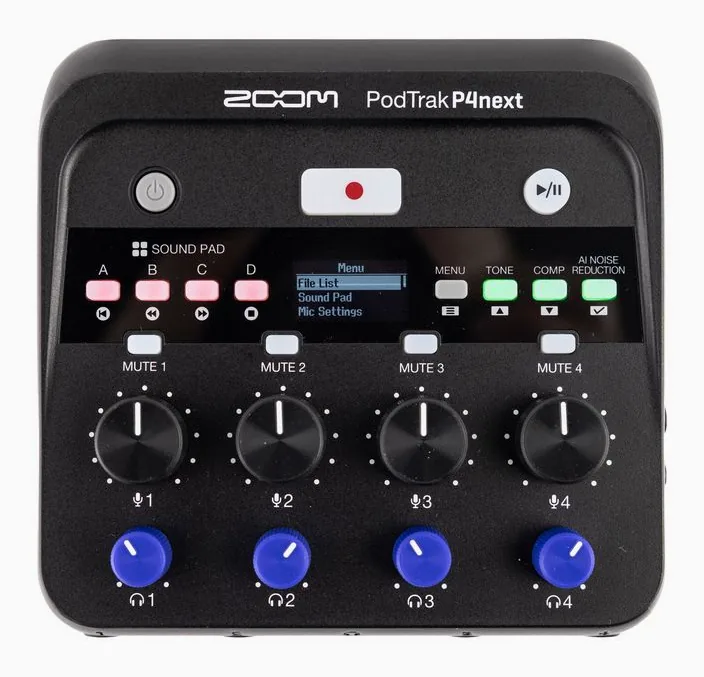 Zoom PodTrak P4next, liitännät takana, kuva 3
